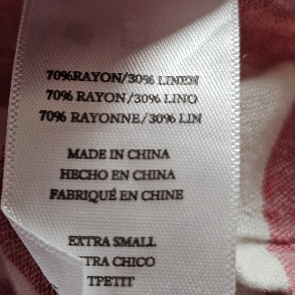 Rails Thea Tie Front Button Up Linen Blouse Seville Stripe XS - Picture 9 of 11